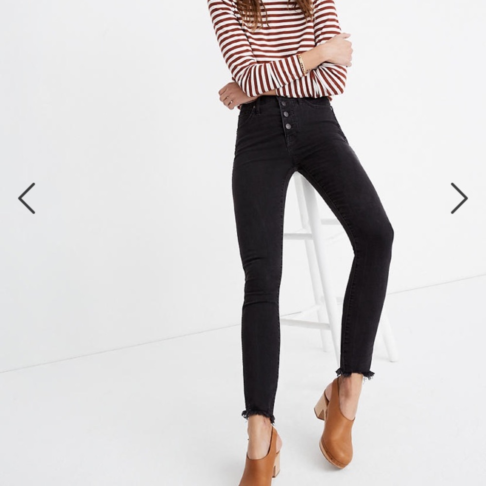 Tall 10" High-Rise Skinny Jeans in Berkeley Black: Button-Through Edition